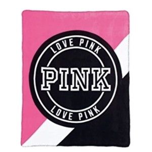 Victoria's Secret PINK Stadium Blanket/Throw 50 in X 60 in Fleece Multicolor